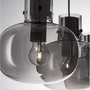 Podélná - NV 9236520 Závěsné svítidlo CINZIA kouřové sklo černý kabel černá kovová základna E27 3x12W 230V IP20 bez žárovky - NOVA LUCE - foto 6