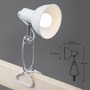 Stolní lampy s klipem - BRI 2790-016 Svítidlo se svorkou 30,5 cm 1x E14 8W bílé - BRILONER - foto 6