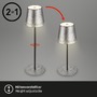 Na stůl - BRILO 7438-214 LED nabíjecí stolní lampa 38 cm 2,6W 280lm antická stříbrná - BRILO - foto 6