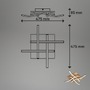 Hranatá - BRI 3816014 Vinka LED stropní svítidlo, tvar vlny, dekor dřeva, teple bílé světlo, černá/dřevo, 47,5x47,5cm - BRILONER - foto 6