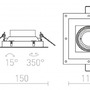 Bezrámečková - RED R12045 IPSO SQ frameless bílá 230V GU10 50W - RED - DESIGN RENDL - foto 6
