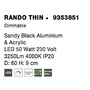 Kruhová - NV 9353851 Stropní svítidlo RANDO THIN černý hliník a akryl LED 50W 230V 4000K IP20 stmívatelné - NOVA LUCE - foto 6