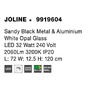 Podélná - NV 9919604 Závěsné svítidlo JOLINE černý kov a hliník bílé opálové sklo LED 32W 240V 3200K IP20 - NOVA LUCE - foto 6