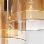 Podélná - NV 9236740 Závěsné svítidlo VELOR dvouvrstvé šampaň sklo černý kabel černá kovová základna E27 3x12W 230V IP20 bez žárovky - NOVA LUCE - foto 6