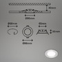 Kruhová - BRI 7057-434 LED vestavná svítidla 3ks sada, pr.8,6 cm, 3x LED, 3 W, 350 lm, matný chrom - BRILONER - foto 6