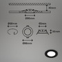 Kruhová - BRI 7125-435 LED vestavná svítidla 3ks sada, pr.8,6 cm, 3x LED, 3 W, 350 lm, černá - BRILONER - foto 6