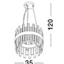 Kruhová - NV 9695219 Závěsné svítidlo CROWN saténový zlatý kov čirý křišťál (30 ks) G9 5x5W 230V IP20 bez žárovky - NOVA LUCE - foto 6