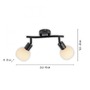 Bodová - LD 12151-18 LOKI LED stropní svítidlo 2 ramenné černé otočné spoty nadčasový design 3000K - JUST LIGHT - foto 6
