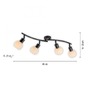 Bodová - LD 12154-18 LOKI LED stropní svítidlo černé 4 ramenné nastavitelné opálové skleněné spoty 3000K - JUST LIGHT - foto 6