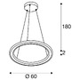 Kruhová - LA 1007855 ONE FLAT PD single, závěsná lampa, 180cm, 2700/3000K, PHASE, černá - BIG WHITE (SLV) - foto 6