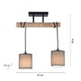 Podélná - LD 15782-29 GREEN TRIB LED stropní svítidlo přírodní dřevo 2 ramenné látkové stínidlo venkovský design do interiéru - LEUCHTEN DIREKT / JUST LIGHT - foto 6
