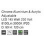 Kruhová - NV 17222004 D Závěsné svítidlo ARIA stmívatelné chromovaný hliník a akryl nastavitelné LED 145W 230V 3000K IP20 - NOVA LUCE - foto 6