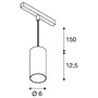 Lištové Magnetic SLV - LA 1006861 NUMINOS® S 48V TRACK DALI závěsné svítidlo, bílá / černá, 16W, 1150lm, 4000K, CRI90, 40° - BIG WHITE (SLV) - foto 6