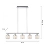 Podélná - LD 15375-17 ACCOR LED závěsné svítidlo 5 ramenné lesklý chrom do jídelny - LEUCHTEN DIREKT / JUST LIGHT - foto 6