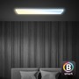 Hranatá - BRILO 7530016 Tava LED stropní svítidlo 98cm, Smart, ovládání hlasem nebo v aplikaci, dálkové ovládání, bílé - BRILO - foto 6