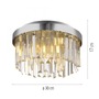 Dekorativní - LD 15048-17 Křišťálové stropní svítidlo KULUNKER, chrom 30cm průměr - JUST LIGHT - foto 6