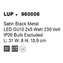 Bodová - NV 960006 Bodové svítidlo LUP saténový černý kov GU10 2x5W 230V IP20 bez žárovky - NOVA LUCE - foto 6