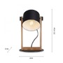 Stolní lampy dekorační - LD 15666-18 CUP LED stolní lampa, černá, šňůrový vypínač, imitace dřeva, industriální design - LEUCHTEN DIREKT / JUST LIGHT - foto 6