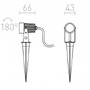 Zápichy - RED R10530 Svítidlo GUN na bodci černé 230V LED 3x1W 30° IP65 3000K - RED - DESIGN RENDL - foto 6