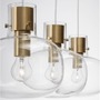Podélná - NV 9236620 Závěsné svítidlo CINZIA čiré sklo bílý kabel mosazný zlatý kov E27 3x12W 230V IP20 bez žárovky - NOVA LUCE - foto 6