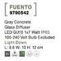 Nástěnná - NV 9790542 Venkovní nástěnné svítidlo FUENTO šedý beton skleněný difuzor GU10 1x7W IP65 100-240V bez žárovky světlo dolů - NOVA LUCE - foto 6