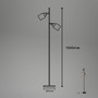 Stojací lampy - BRI 1486025 Stojací svítidlo, 150 cm, 2x E27, max. 10W, černá - BRILONER - foto 6