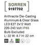Nástěnná - NV 9197702 Venkovní nástěnné svítidlo SORREN antracitový hliník a čiré sklo E27 2x12W 220-240V bez žárovky IP65 - NOVA LUCE - foto 6