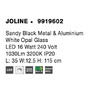 Podélná - NV 9919602 Závěsné svítidlo JOLINE černý kov a hliník bílé opálové sklo LED 16W 240V 3200K IP20 - NOVA LUCE - foto 6