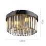 Dekorativní - LD 15048-18 Stropní svítidlo KULUNKA, černá, křišťálové přívěsky, D 30 cm, - JUST LIGHT - foto 6