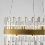 Kruhová - NV 9695218 Závěsné svítidlo CROWN saténový zlatý kov čirý křišťál (48 ks) G9 7x5W 230V IP20 bez žárovky - NOVA LUCE - foto 6