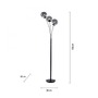 Stojací lampy - LD 14603-18 BIG WIDOW LED stojací svítidlo 3 ramenné, černá, dekorativní design, hra světla, prohnuté - LEUCHTEN DIREKT / JUST LIGHT - foto 6