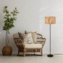 Stojací lampy - BRI 1855014 Slama stojanová lampa, stínidlo z mořské trávy, nožní vypínač, přírodní - BRILONER - foto 6