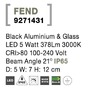 Nástěnná - NV 9271431 Venkovní nástěnné svítidlo FEND černý hliník a sklo LED 5W 3000K 100-240V 21st. IP65 - NOVA LUCE - foto 6
