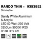 Kruhová - NV 9353852 Stropní svítidlo RANDO THIN bílý hliník a akryl LED 50W 230V 3000K IP20 stmívatelné - NOVA LUCE - foto 6