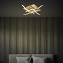 Hranatá - BRI 3816014 Vinka LED stropní svítidlo, tvar vlny, dekor dřeva, teple bílé světlo, černá/dřevo, 47,5x47,5cm - BRILONER - foto 6