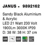 Kruhová - NV 9892162 Stropní svítidlo JANUS černý hliník a akryl LED 21W 230V 3000K IP20 - NOVA LUCE - foto 6