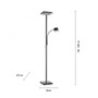 Stojací lampy - LD 11710-18 HANS LED stojací svítidlo, černá, stmívatelné, čtecí lampa, osvětlení stropu 3000K - LEUCHTEN DIREKT / JUST LIGHT - foto 6