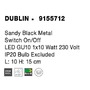 Bodová - NV 9155712 Bodové svítidlo DUBLIN černý kov vypínač na těle GU10 1x10W 230V IP20 bez žárovky - NOVA LUCE - foto 6