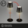 Na stůl - BRILO 7438-114 LED nabíjecí stolní lampa 38 cm 2,6 W 280lm černá-dřevo - BRILO - foto 6