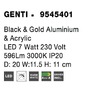 Dekorativní - NV 9545401 Nástěnné svítidlo GENTI černý a zlatý hliník a akryl LED 1x7W 230V 3000K IP20 - NOVA LUCE - foto 6