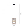 Hranatá - LD 15651-18 FRANKY LED závěsné svítidlo, černá, dřevěný rám, kov, 1 ramenné - LEUCHTEN DIREKT / JUST LIGHT - foto 6