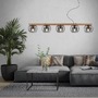 Podélná - BRI 4143054 Závěsné svítidlo, 120 cm, 5x E14, max. 10W, kouřová/dřevo - BRILONER - foto 6