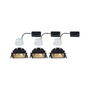 Koupelnová - P 93129 LED vestavné svítidlo 3-krokové-stmívatelné Cole Coin základní sada IP44 hranaté 88x88mm Coin 3x6W 230V stmívatelné 2700K černá/zlatá mat - PAULMANN - foto 6