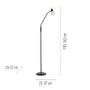 Stojací lampy - LD 12157-18 LED stojací svítidlo černé, vypínač, flexibilní nastavitelné, do obývacího pokoje 3000K - JUST LIGHT - foto 6