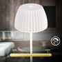 Stolní lampy dekorační - BRILO 7552016 Nabíjecí stolní lampa Riffle Mini - 20 cm, 1,5W, 150lm, bezdrátová, LED, stmívatelné, dotykový vypínač, bílé - BRILO - foto 6