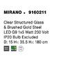 Koule - NV 9160211 Závěsné svítidlo MIRANO čiré strukturované sklo a broušená zlatá ocel G9 1x5W 230V IP20 bez žárovky - NOVA LUCE - foto 6