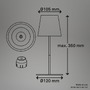 Stolní lampy dekorační - BRILO 7510011 Calida 3 v 1 RGBW stolní lampička bezdrátová IP44, stmívatelné, dotykový vypínač, béžová - BRILO - foto 6