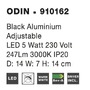 Nepřímé osvětlení - NV 910162 Nástěnné svítidlo ODIN černý hliník LED 5W - NOVA LUCE - foto 6
