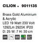 Dekorativní - NV 9011135 Nástěnné svítidlo CILION zlatý mosazný hliník a akryl LED 19W 230V 2925K IP20 - NOVA LUCE - foto 6