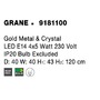 Dekorativní - NV 9181100 Závěsné svítidlo GRANE zlatý kov a křišťál E14 4x5W 230V IP20 bez žárovky - NOVA LUCE - foto 6